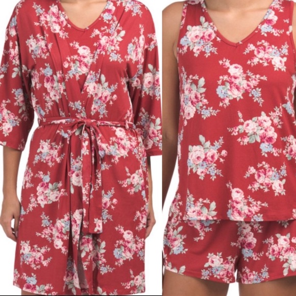 Flora Nikrooz Other - Flora Nikrooz 3-Piece Robe Short Set Sleepwear NWT Size XL